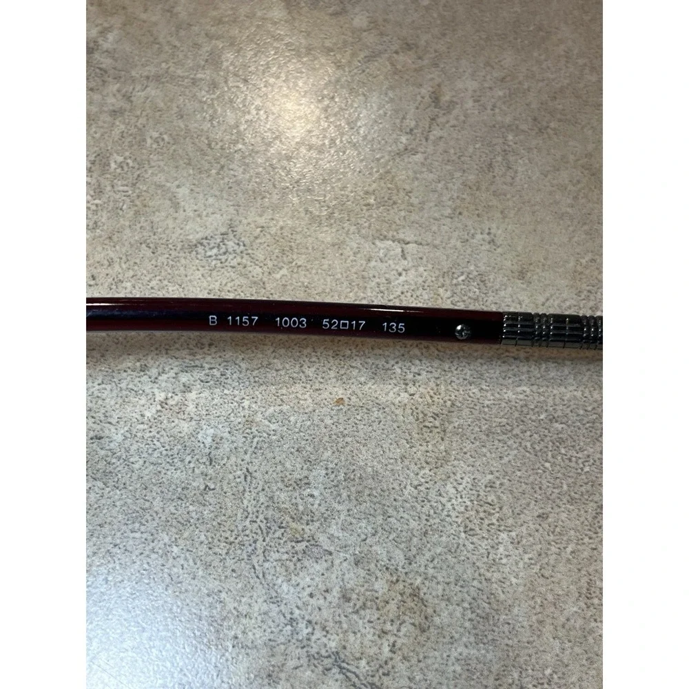 BURBERRY B1157 1003 Italy Silver/Burgundy Half Rim Eyeglasses Frame 52-17-135